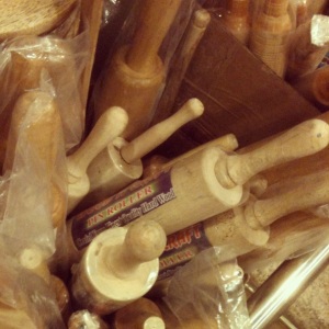 Wooden rolling pins in Curry Hill